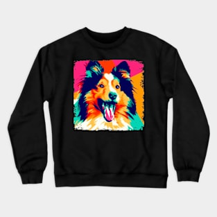 Shetland Sheepdog Pop Art - Dog Lover Gifts Crewneck Sweatshirt